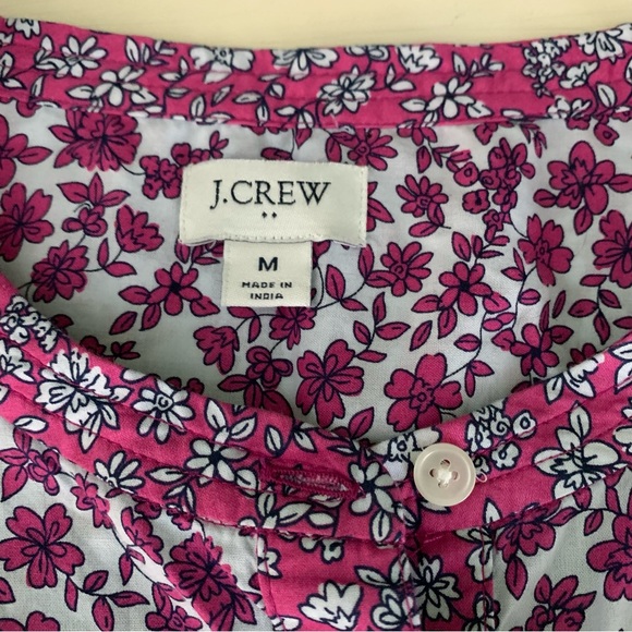 Mixed Floral Print Henley Long Sleeved Top | J. Crew Factory | Size Medium - Picture 2 of 7